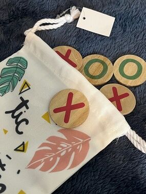 Travel Tic Tac Toe Game Set w/ Drawstring Bag NWT